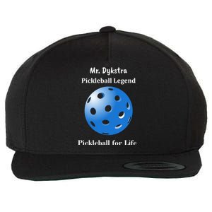 Custom Pickleball For Life Personalize Text Name Wool Snapback Cap