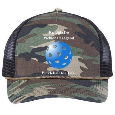 Custom Pickleball For Life Personalize Text Name Retro Rope Trucker Hat Cap