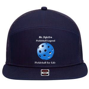 Custom Pickleball For Life Personalize Text Name 7 Panel Mesh Trucker Snapback Hat