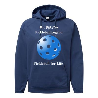 Custom Pickleball For Life Personalize Text Name Performance Fleece Hoodie