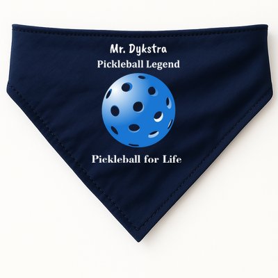 Custom Pickleball For Life Personalize Text Name USA-Made Doggie Bandana