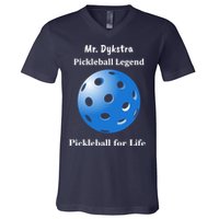 Custom Pickleball For Life Personalize Text Name V-Neck T-Shirt