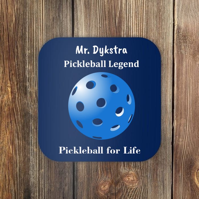 Custom Pickleball For Life Personalize Text Name Coaster