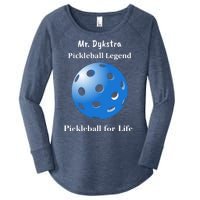 Custom Pickleball For Life Personalize Text Name Women's Perfect Tri Tunic Long Sleeve Shirt