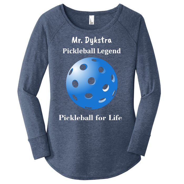 Custom Pickleball For Life Personalize Text Name Women's Perfect Tri Tunic Long Sleeve Shirt