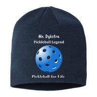 Custom Pickleball For Life Personalize Text Name Sustainable Beanie