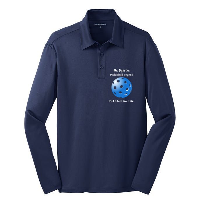 Custom Pickleball For Life Personalize Text Name Silk Touch Performance Long Sleeve Polo