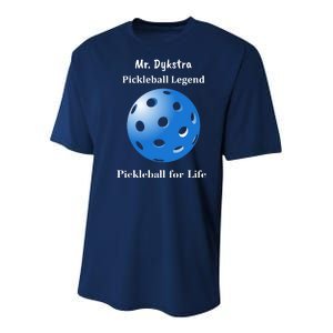 Custom Pickleball For Life Personalize Text Name Youth Performance Sprint T-Shirt