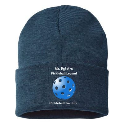 Custom Pickleball For Life Personalize Text Name Sustainable Knit Beanie