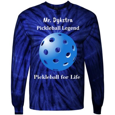 Custom Pickleball For Life Personalize Text Name Tie-Dye Long Sleeve Shirt