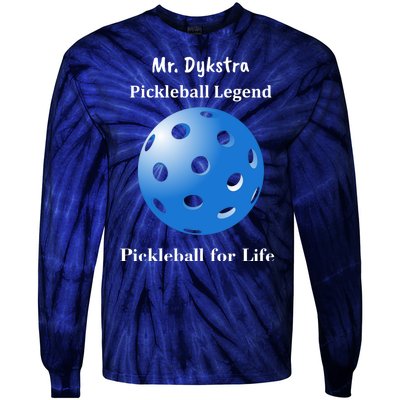 Custom Pickleball For Life Personalize Text Name Tie-Dye Long Sleeve Shirt