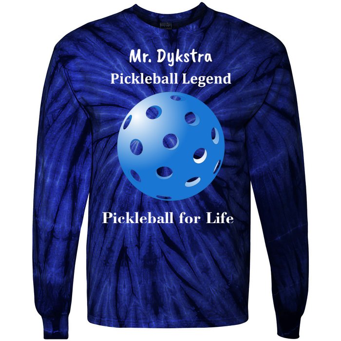 Custom Pickleball For Life Personalize Text Name Tie-Dye Long Sleeve Shirt