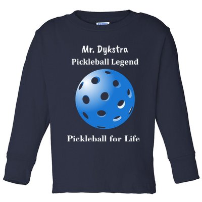 Custom Pickleball For Life Personalize Text Name Toddler Long Sleeve Shirt