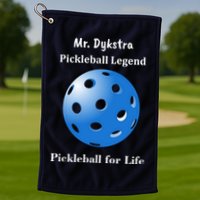 Custom Pickleball For Life Personalize Text Name Golf Towel