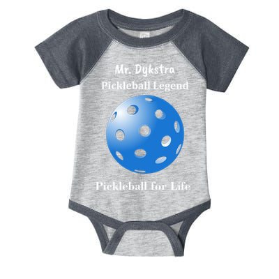 Custom Pickleball For Life Personalize Text Name Infant Baby Jersey Bodysuit