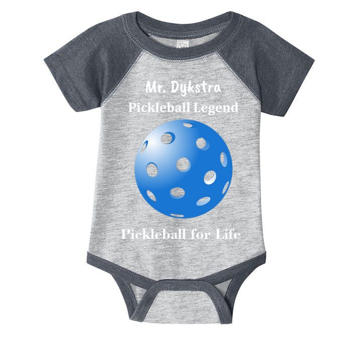 Custom Pickleball For Life Personalize Text Name Infant Baby Jersey Bodysuit