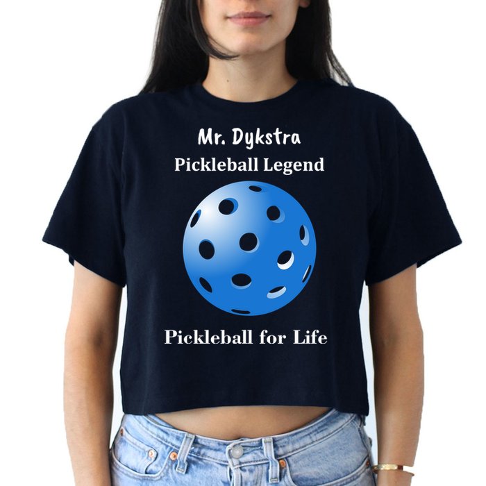 Custom Pickleball For Life Personalize Text Name Crop Top