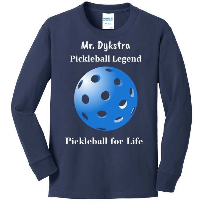 Custom Pickleball For Life Personalize Text Name Kids Long Sleeve Shirt