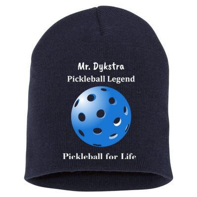 Custom Pickleball For Life Personalize Text Name Short Acrylic Beanie