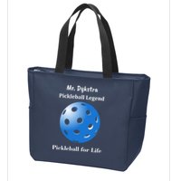 Custom Pickleball For Life Personalize Text Name Zip Tote Bag