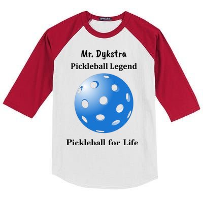 Custom Pickleball For Life Personalize Text Name Kids Colorblock Raglan Jersey