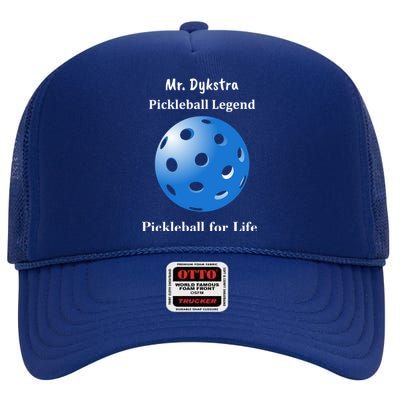 Custom Pickleball For Life Personalize Text Name High Crown Mesh Back Trucker Hat