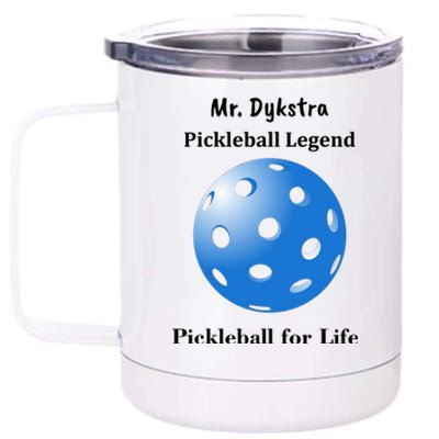 Custom Pickleball For Life Personalize Text Name 12 oz Stainless Steel Tumbler Cup