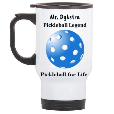 Custom Pickleball For Life Personalize Text Name Stainless Steel Travel Mug