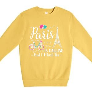 Cute Paris France Vacation Travel Funny Christmas Gift Premium Crewneck Sweatshirt