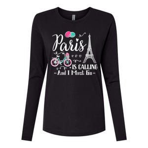 Cute Paris France Vacation Travel Funny Christmas Gift Womens Cotton Relaxed Long Sleeve T-Shirt