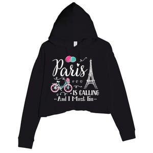 Cute Paris France Vacation Travel Funny Christmas Gift Crop Fleece Hoodie