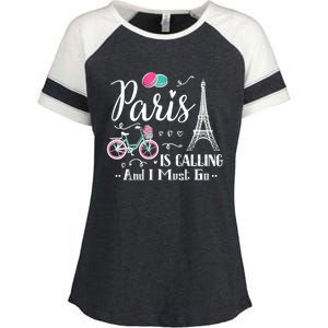 Cute Paris France Vacation Travel Funny Christmas Gift Enza Ladies Jersey Colorblock Tee