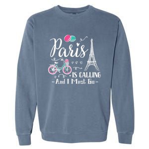 Cute Paris France Vacation Travel Funny Christmas Gift Garment-Dyed Sweatshirt