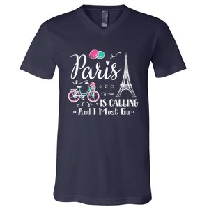 Cute Paris France Vacation Travel Funny Christmas Gift V-Neck T-Shirt