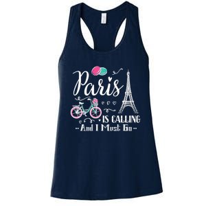 Cute Paris France Vacation Travel Funny Christmas Gift Women's Racerback Tank