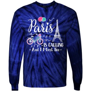 Cute Paris France Vacation Travel Funny Christmas Gift Tie-Dye Long Sleeve Shirt