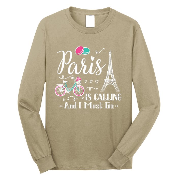 Cute Paris France Vacation Travel Funny Christmas Gift Long Sleeve Shirt