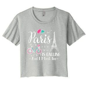 Cute Paris France Vacation Travel Funny Christmas Gift Women's Crop Top Tee