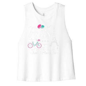 Cute Paris France Vacation Travel Funny Christmas Gift Women's Racerback Cropped Tank