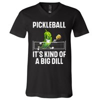 Cool Pickleball For  Pickle Ball Player Big Dill V-Neck T-Shirt