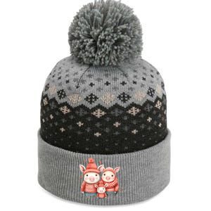 Christmas Pig Family Matching Outfit The Baniff Cuffed Pom Beanie