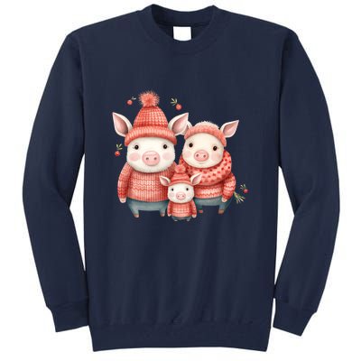 Christmas Pig Family Matching Outfit Tall Sweatshirt