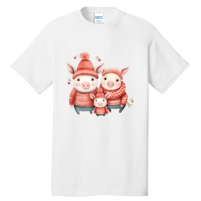 Christmas Pig Family Matching Outfit Tall T-Shirt