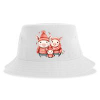 Christmas Pig Family Matching Outfit Sustainable Bucket Hat