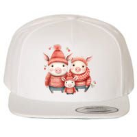 Christmas Pig Family Matching Outfit Wool Snapback Cap