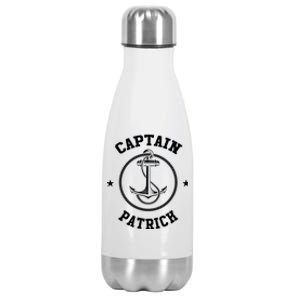 Captain Patrick Funny Personalized Name Sailing Boat Gift Stainless Steel Insulated Water Bottle