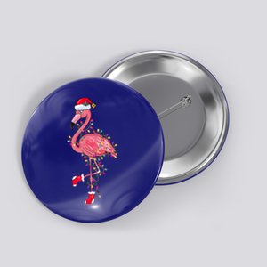 Cute Pink Flamingo Christmas Lights Santa Hat Xmas Funny Gift Cute Gift Button