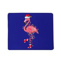 Cute Pink Flamingo Christmas Lights Santa Hat Xmas Funny Gift Cute Gift Mousepad