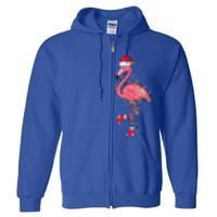 Cute Pink Flamingo Christmas Lights Santa Hat Xmas Funny Gift Cute Gift Full Zip Hoodie