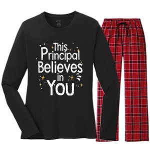 Cute Principal For Men Women School Head Principal Women's Long Sleeve Flannel Pajama Set 